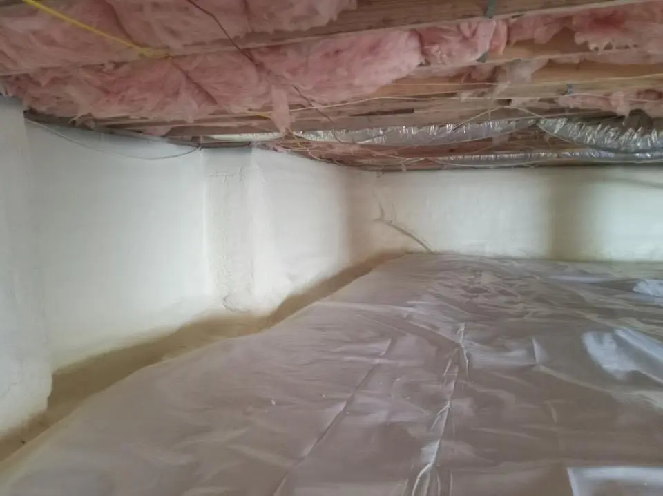 Crawl space encapsulation with closed-cell spray foam for Attic Insulation in Ettrick